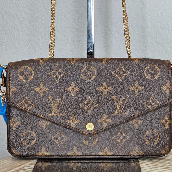 Louis Vuitton Monogram Pochette Felicie Chain Wallet Fuschia - Picture 1 of 11